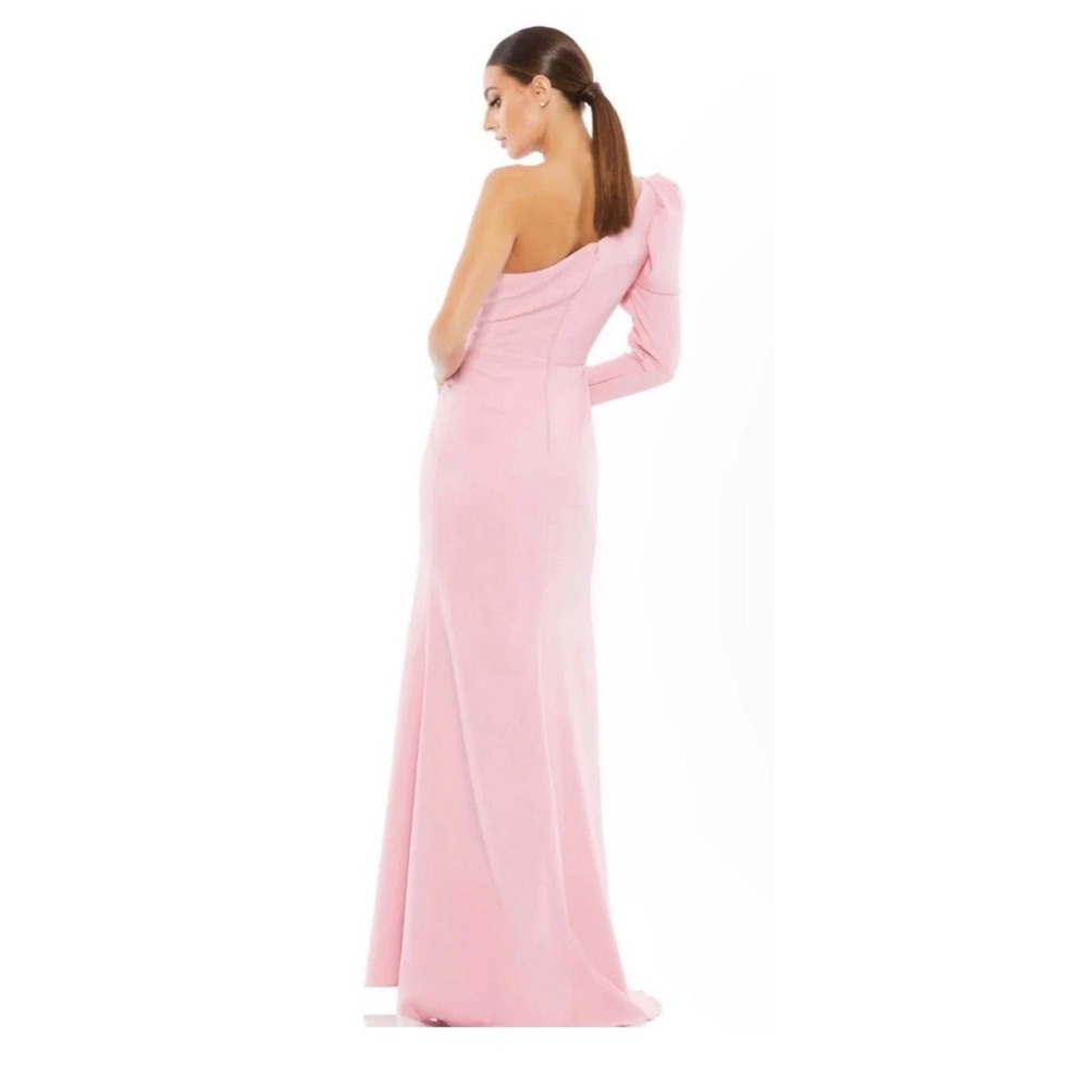 Mac Duggal One Shoulder Long Sleeve Column Gown Pink Size 2 Formal Dress - Picture 2 of 5